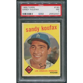 1959 Topps Baseball #163 Sandy Koufax PSA 7 (NM)