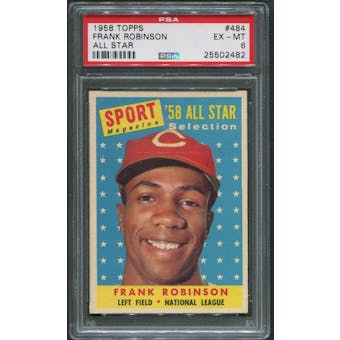 1958 Topps Baseball #484 Frank Robinson All Star PSA 6 (EX-MT)