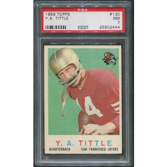 1959 Topps Football #130 Y.A.Tittle PSA 7 (NM)