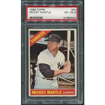 1966 Topps Baseball #50 Mickey Mantle PSA 4 (VG-EX)