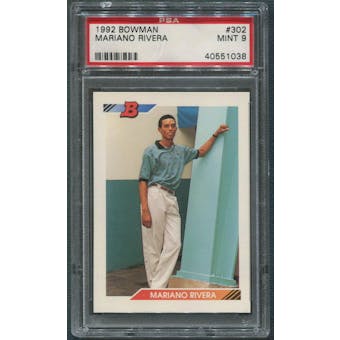 1992 Bowman Baseball #302 Mariano Rivera Rookie PSA 9 (MINT)
