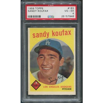 1959 Topps Baseball #163 Sandy Koufax PSA 4 (VG-EX)