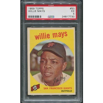 1959 Topps Baseball #50 Willie Mays PSA 5 (EX)