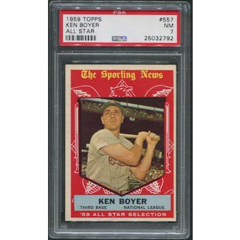 1959 Topps Baseball #557 Ken Boyer All Star PSA 7 (NM)