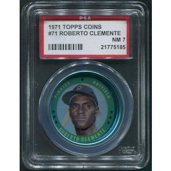 1971 Topps Baseball Coins #71 Roberto Clemente PSA 7 (NM)
