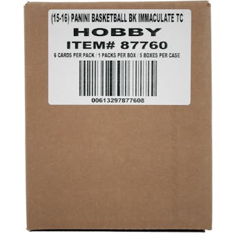 2015/16 Panini Immaculate Basketball Hobby 5-Box Case