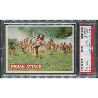 1956 Davy Crockett Orange #14 Indian Attack PSA 8 (NM-MT)