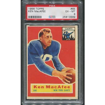 1956 Topps Football #65 Ken MacAfee PSA 6 (EX-MT)