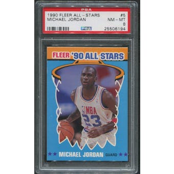 1990/91 Fleer Basketball #5 Michael Jordan All-Stars PSA 8 (NM-MT)