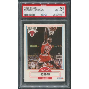 1990/91 Fleer Basketball #26 Michael Jordan PSA 8 (NM-MT)
