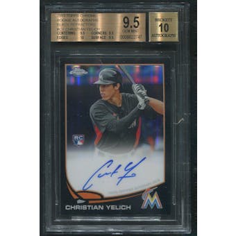 2013 Topps Chrome #CY Christian Yelich Rookie Black Refractor Auto #030/100 BGS 9.5 (GEM MINT)