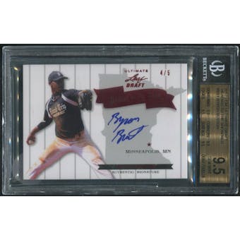 2012 Leaf Ultimate Draft #BB1 Byron Buxton Rookie Heading to the Show Red Auto #4/5 BGS 9.5 (GEM MINT)