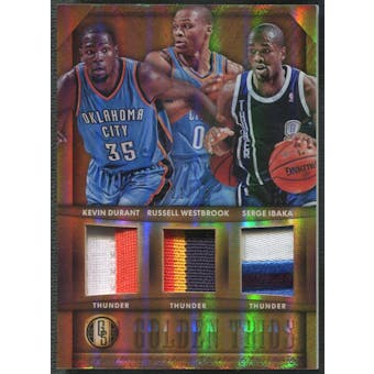 2014/15 Panini Gold Standard #7 Kevin Durant Russell Westbrook Serge Ibaka Patch #21/25