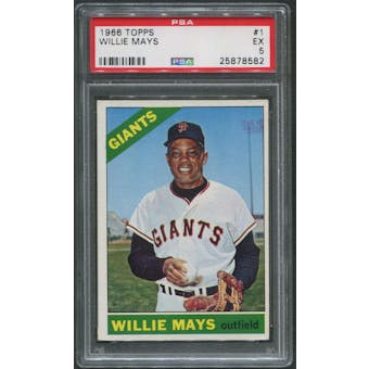 1966 Topps Baseball #1 Willie Mays PSA 5 (EX)