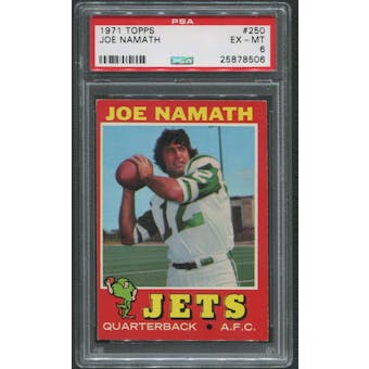 1971 Topps Football #250 Joe Namath PSA 6 (EX-MT)