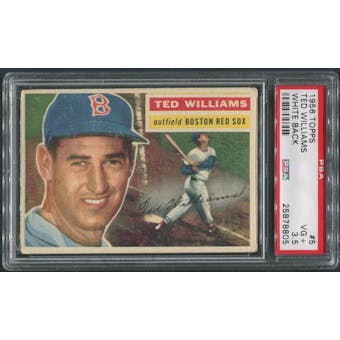 1956 Topps Baseball #5 Ted Williams White Back PSA 3.5 (VG+)
