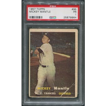 1957 Topps Baseball #95 Mickey Mantle PSA 1 (PR)