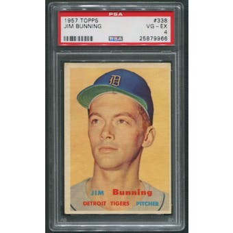 1957 Topps Baseball #338 Jim Bunning Rookie PSA 4 (VG-EX)