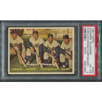 1957 Topps Baseball #400 Dodgers Sluggers Duke Snider PSA 4 (VG-EX)