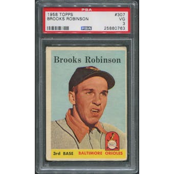 1958 Topps Baseball #307 Brooks Robinson PSA 3 (VG)