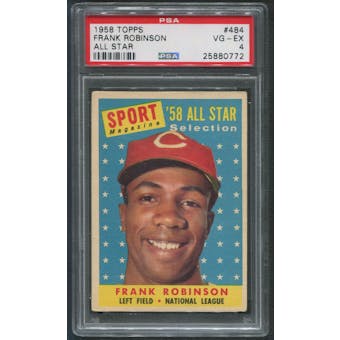1958 Topps Baseball #484 Frank Robinson All Star PSA 4 (VG-EX)