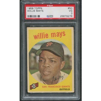 1959 Topps Baseball #50 Willie Mays PSA 3 (VG)