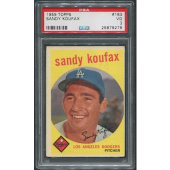 1959 Topps Baseball #163 Sandy Koufax PSA 3 (VG)