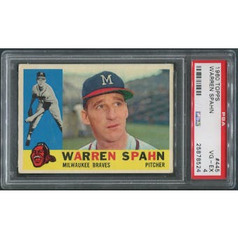 1960 Topps Baseball #445 Warren Spahn PSA 4 (VG-EX)