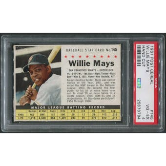 1961 Post Baseball #145 Willie Mays Hand Cut PSA 4 (VG-EX)