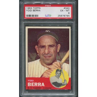1963 Topps Baseball #340 Yogi Berra PSA 6 (EX-MT)