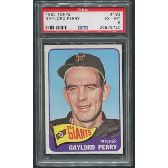 1965 Topps Baseball #193 Gaylord Perry PSA 6 (EX-MT)