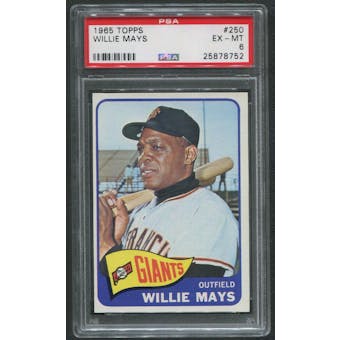 1965 Topps Baseball #250 Willie Mays PSA 6 (EX-MT)