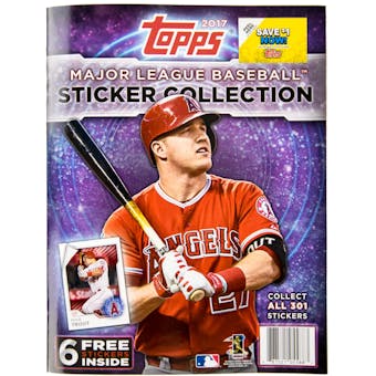2017 Topps Baseball MLB Sticker Collection Album (PLUS 6 FREE Stickers!)