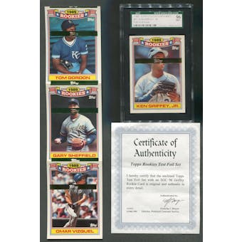 1990 Topps Baseball Rookies Foil Test Issue Set Ken Griffey Jr. Graded SGC 96