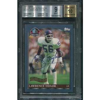 1999 Topps #HOF3 Lawrence Taylor Hall of Fame Auto BGS 9 (MINT)