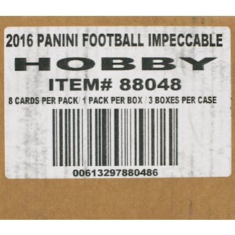 2016 Panini Impeccable Football Hobby 3-Box Case