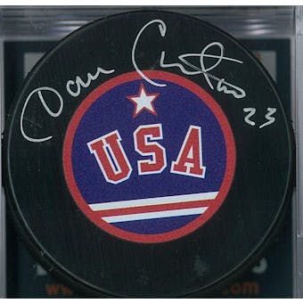 Dave Christian "Miracle on Ice" Autographed USA Hockey Puck (DACW COA)