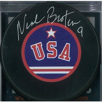 Neal Broten "Miracle on Ice" Autographed USA Hockey Puck (DACW COA)