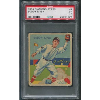 1934-36 Diamond Stars Baseball #4 Buddy Myer PSA 1.5 (FR)