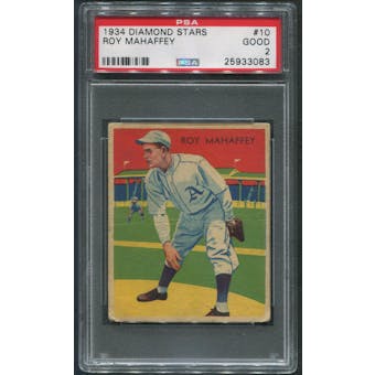 1934-36 Diamond Stars Baseball #10 Leroy Mahaffey PSA 2 (GOOD)