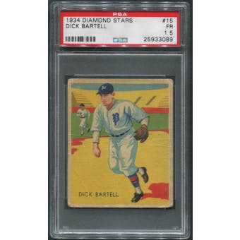 1934-36 Diamond Stars Baseball #15 Dick Bartell PSA 1.5 (FR)