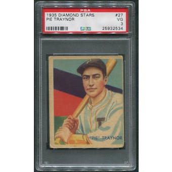 1934-36 Diamond Stars Baseball #27 Pie Traynor PSA 3 (VG)
