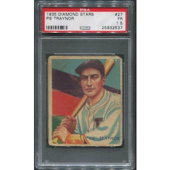 1934-36 Diamond Stars Baseball #27 Pie Traynor PSA 1.5 (FR)