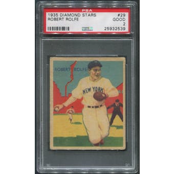 1934-36 Diamond Stars Baseball #29 Robert Red Rolfe PSA 2 (GOOD)