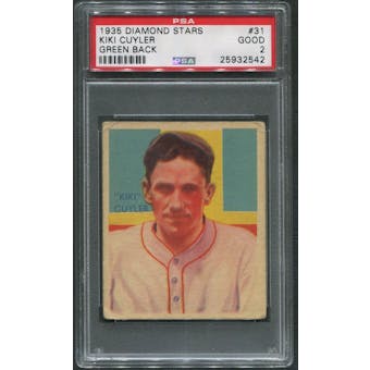 1934-36 Diamond Stars Baseball #31 Kiki Cuyler PSA 2 (GOOD)