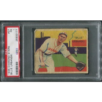 1934-36 Diamond Stars Baseball #37 Billy Urbanski PSA 1 (PR)