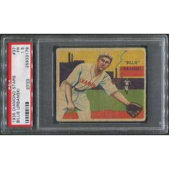 1934-36 Diamond Stars Baseball #37 Billy Urbanski PSA 1.5 (FR)