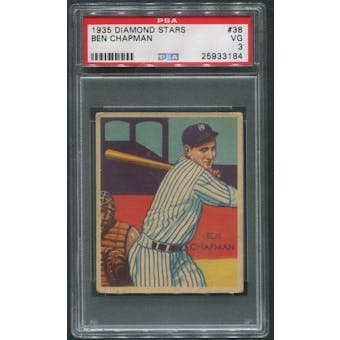 1934-36 Diamond Stars Baseball #38 Ben Chapman PSA 3 (VG)