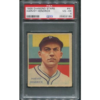 1934-36 Diamond Stars Baseball #41 Harvey Hendrick XRC PSA 4 (VG-EX)