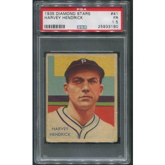 1934-36 Diamond Stars Baseball #41 Harvey Hendrick XRC PSA 1.5 (FR)